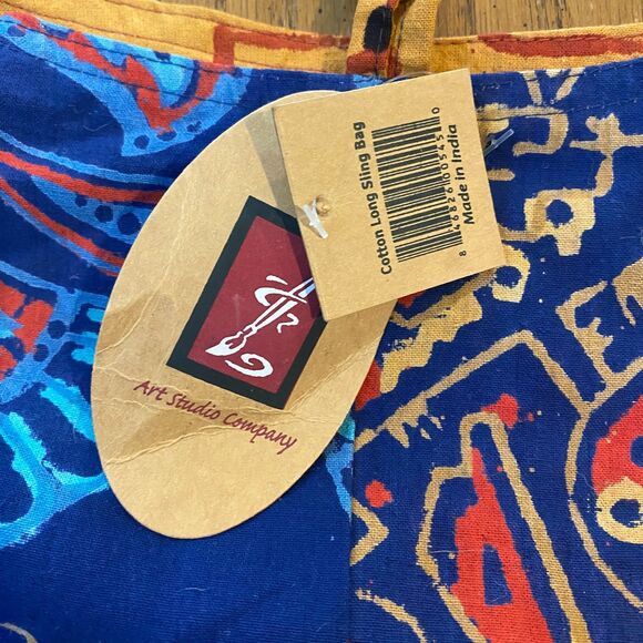 Tribal Boho Hippie Festival Sling Purse Handmade Cotton Art Studio Company NWT - Picture 2 of 8